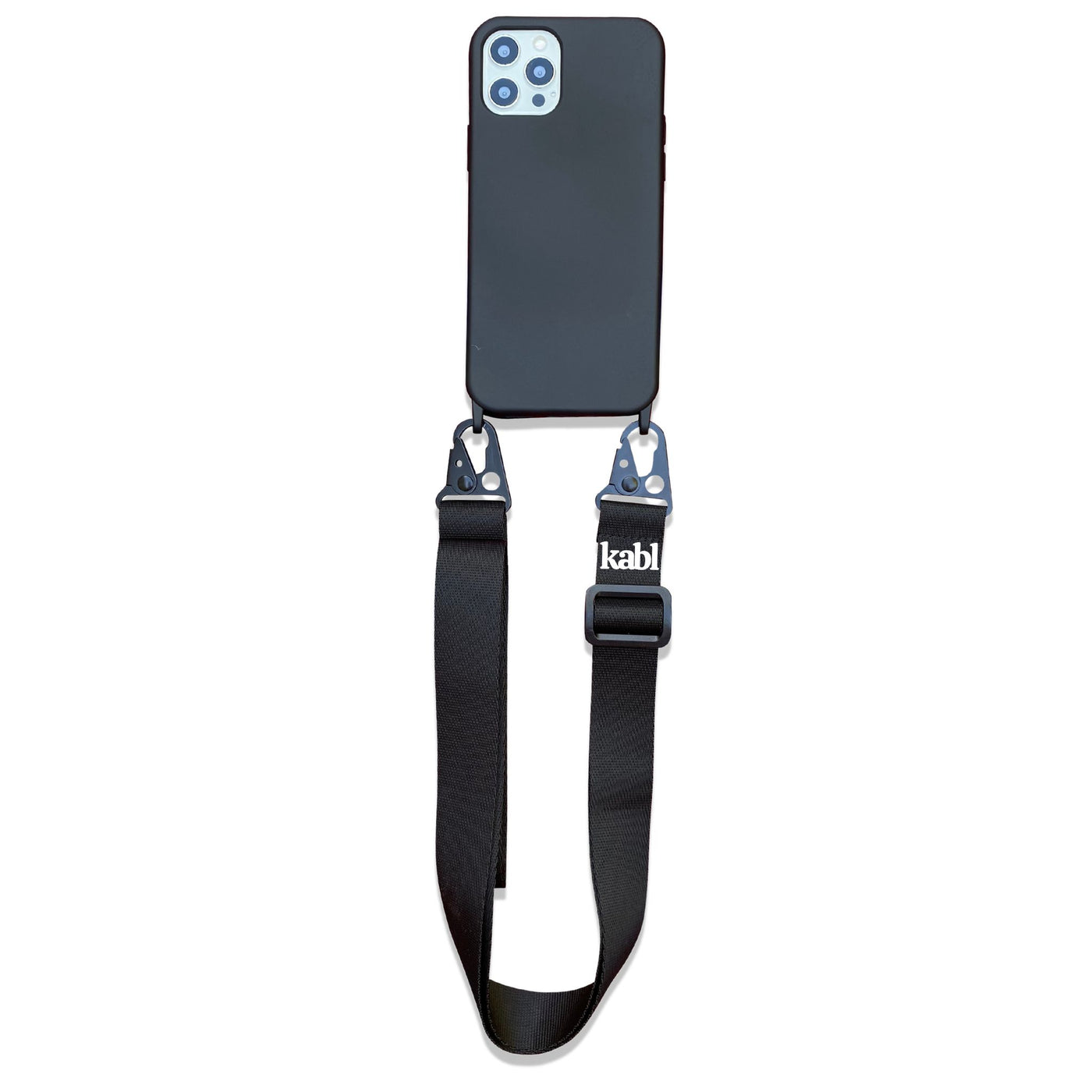 IPHONE - CROSSBODY PHONE CASE BUNDLE - BLACK - WIDE STRAP